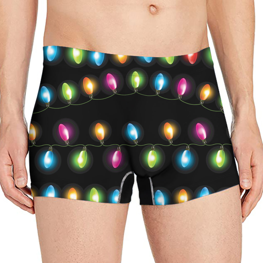 Colorful Christmas Lights Print Men's Boxer Briefs
