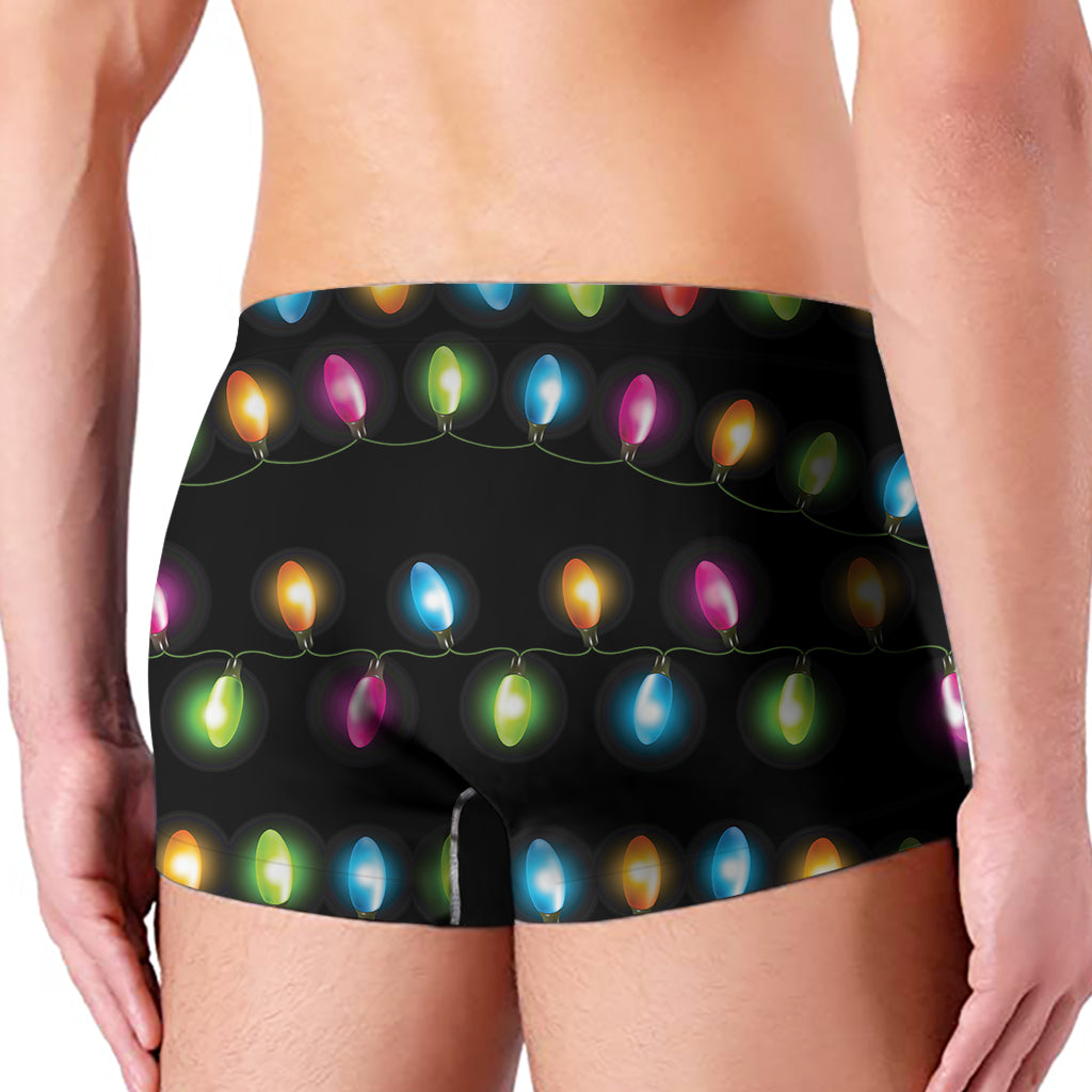 Colorful Christmas Lights Print Men's Boxer Briefs