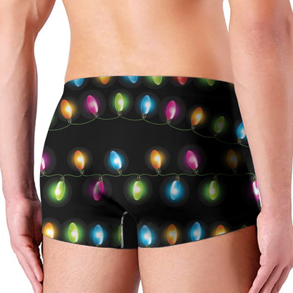 Colorful Christmas Lights Print Men's Boxer Briefs