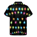Colorful Christmas Lights Print Men's Short Sleeve Shirt