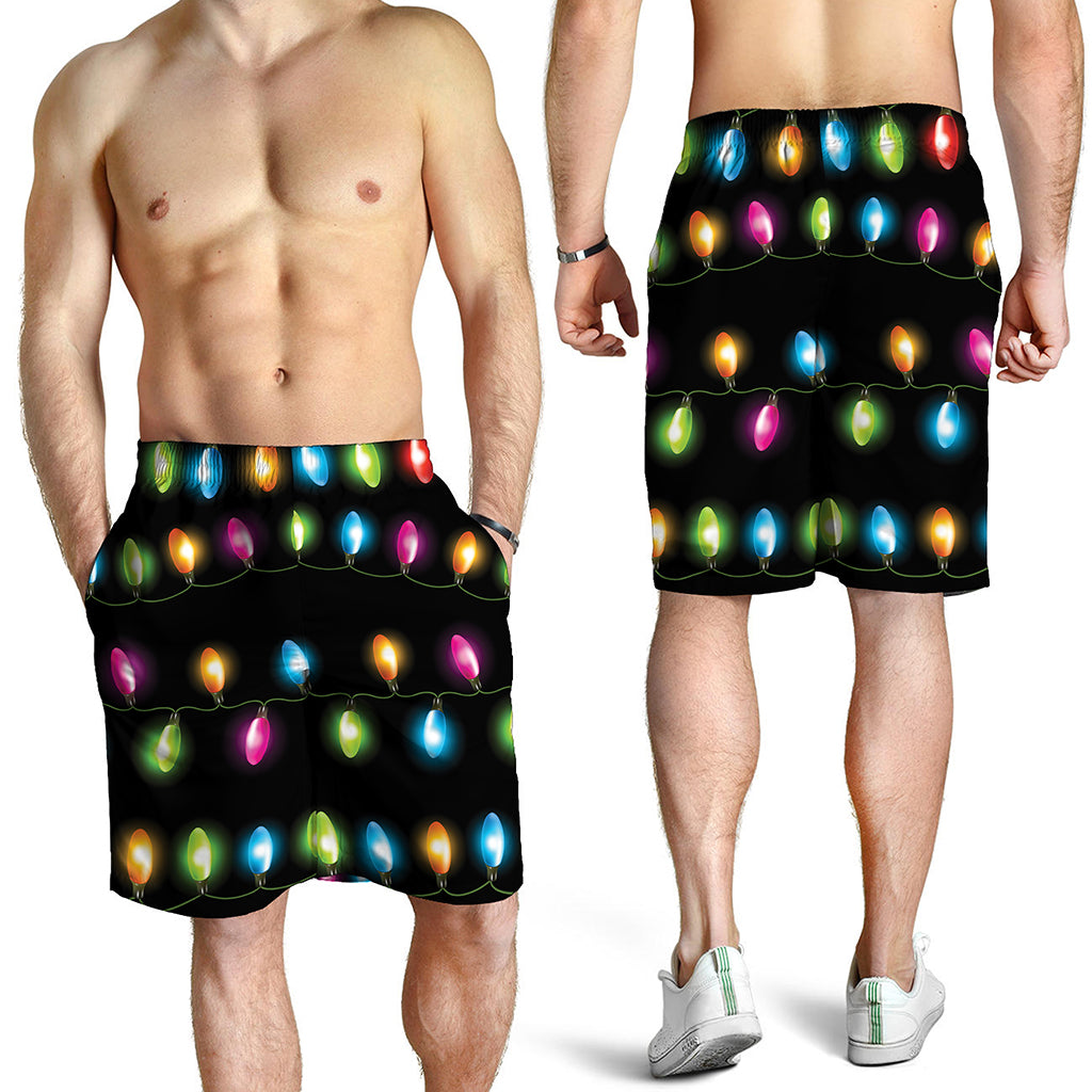 Colorful Christmas Lights Print Men's Shorts