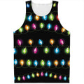 Colorful Christmas Lights Print Men's Tank Top