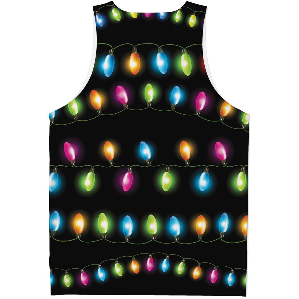 Colorful Christmas Lights Print Men's Tank Top