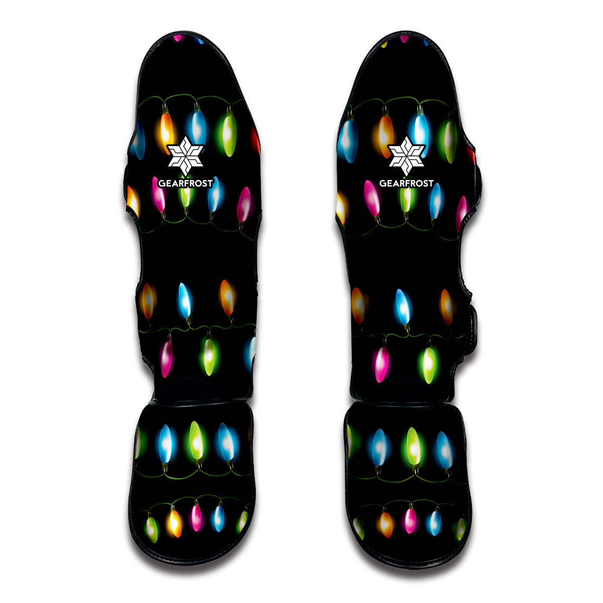 Colorful Christmas Lights Print Muay Thai Shin Guard