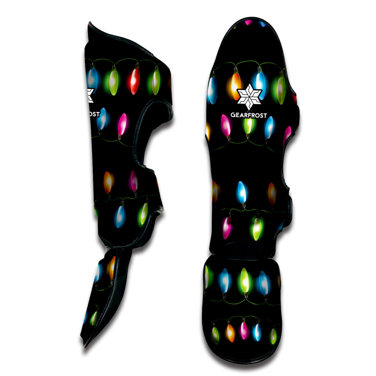 Colorful Christmas Lights Print Muay Thai Shin Guard