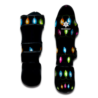 Colorful Christmas Lights Print Muay Thai Shin Guard