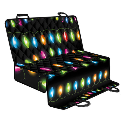 Colorful Christmas Lights Print Pet Car Back Seat Cover