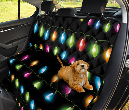 Colorful Christmas Lights Print Pet Car Back Seat Cover