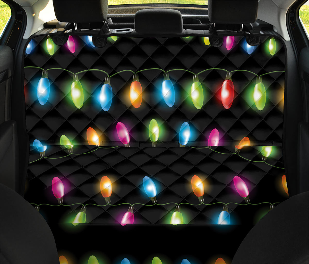 Colorful Christmas Lights Print Pet Car Back Seat Cover