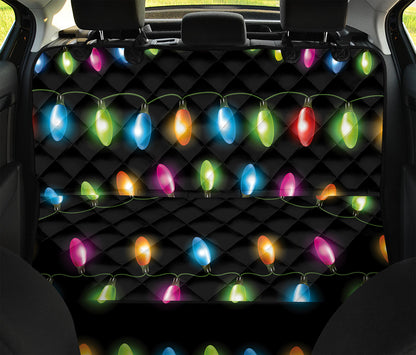 Colorful Christmas Lights Print Pet Car Back Seat Cover