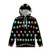 Colorful Christmas Lights Print Pullover Hoodie
