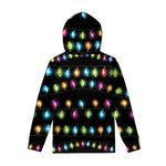 Colorful Christmas Lights Print Pullover Hoodie