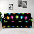 Colorful Christmas Lights Print Sofa Cover
