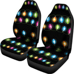 Colorful Christmas Lights Print Universal Fit Car Seat Covers