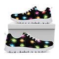 Colorful Christmas Lights Print White Running Shoes