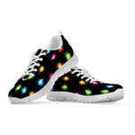 Colorful Christmas Lights Print White Sneakers