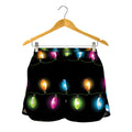 Colorful Christmas Lights Print Women's Shorts
