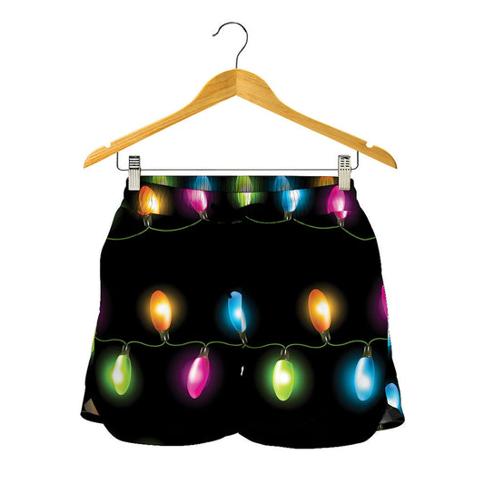 Colorful Christmas Lights Print Women's Shorts