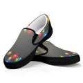 Colorful Christmas String Lights Print Black Slip On Sneakers