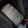 Colorful Christmas String Lights Print Car Center Console Cover