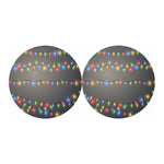 Colorful Christmas String Lights Print Car Coasters