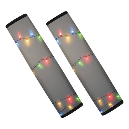 Colorful Christmas String Lights Print Car Seat Belt Covers