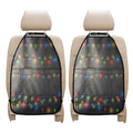 Colorful Christmas String Lights Print Car Seat Organizers