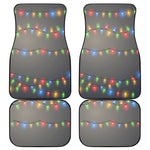 Colorful Christmas String Lights Print Front and Back Car Floor Mats