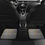 Colorful Christmas String Lights Print Front and Back Car Floor Mats