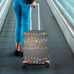 Colorful Christmas String Lights Print Luggage Cover