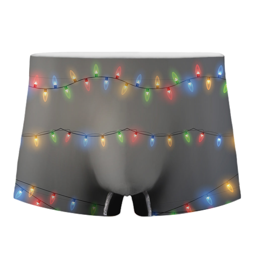 Colorful Christmas String Lights Print Men's Boxer Briefs