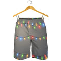 Colorful Christmas String Lights Print Men's Shorts