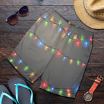 Colorful Christmas String Lights Print Men's Shorts