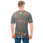 Colorful Christmas String Lights Print Men's T-Shirt