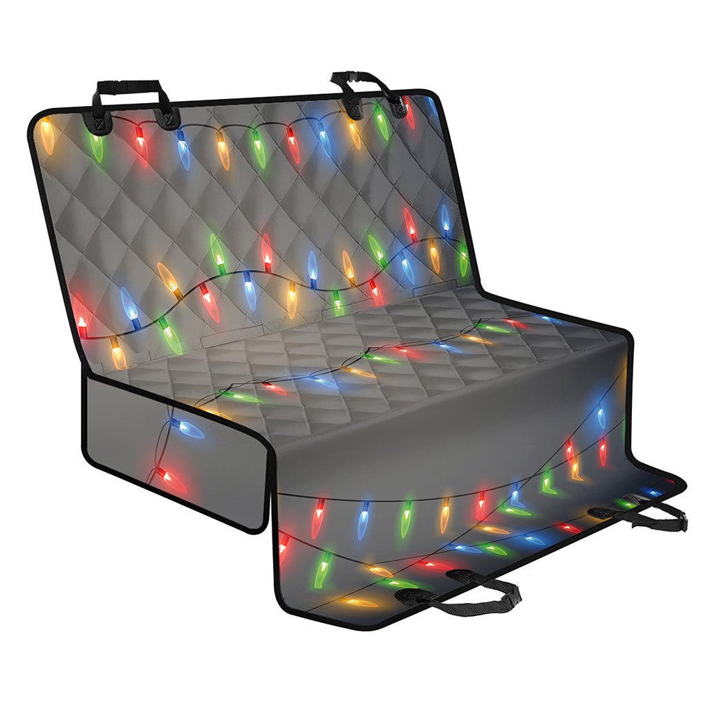 Colorful Christmas String Lights Print Pet Car Back Seat Cover