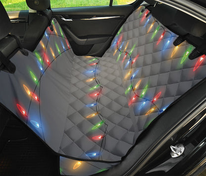 Colorful Christmas String Lights Print Pet Car Back Seat Cover