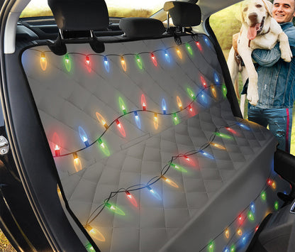 Colorful Christmas String Lights Print Pet Car Back Seat Cover