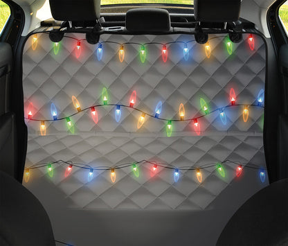 Colorful Christmas String Lights Print Pet Car Back Seat Cover