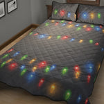 Colorful Christmas String Lights Print Quilt Bed Set