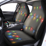 Colorful Christmas String Lights Print Universal Fit Car Seat Covers