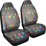 Colorful Christmas String Lights Print Universal Fit Car Seat Covers