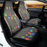 Colorful Christmas String Lights Print Universal Fit Car Seat Covers