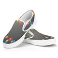 Colorful Christmas String Lights Print White Slip On Sneakers