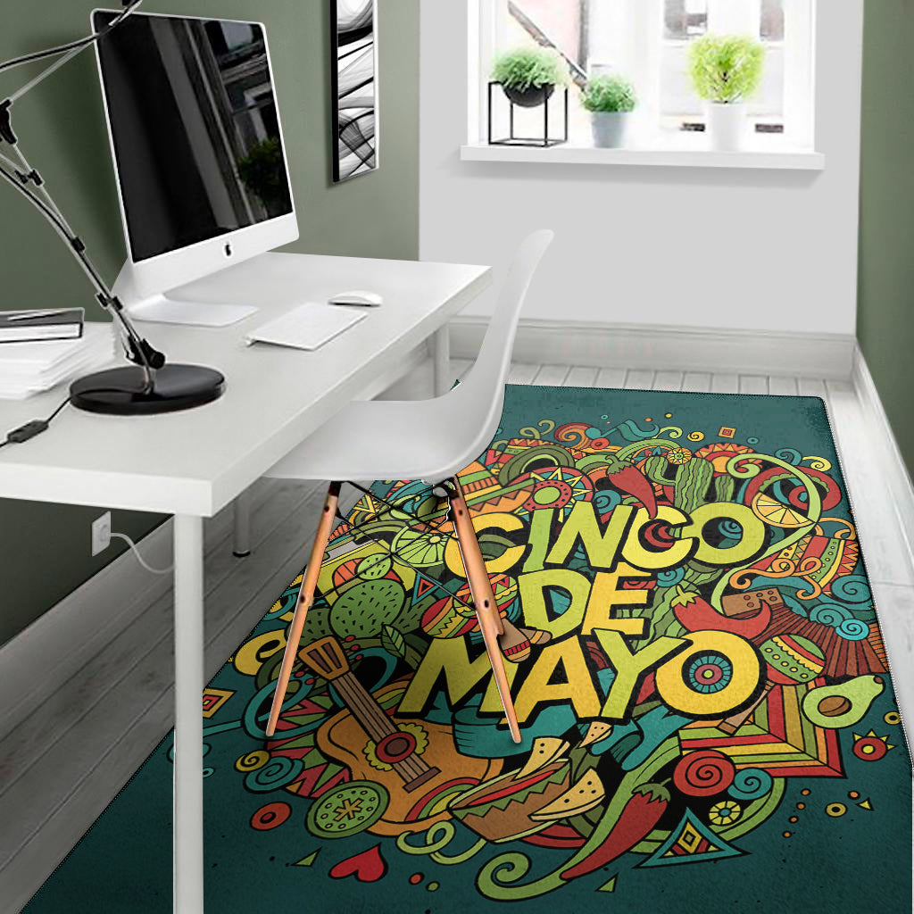 Colorful Cinco de Mayo Print Area Rug
