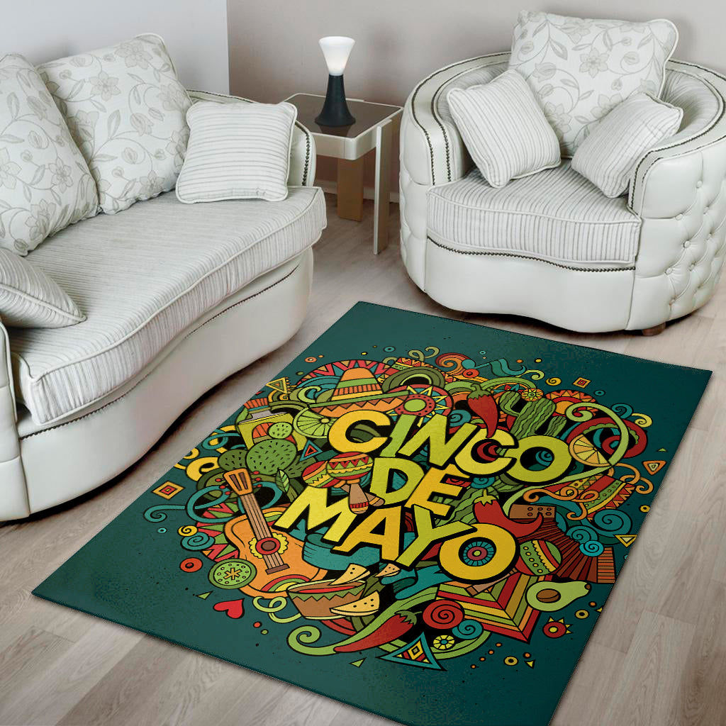 Colorful Cinco de Mayo Print Area Rug