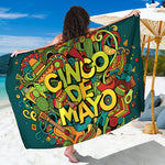 Colorful Cinco de Mayo Print Beach Sarong Wrap