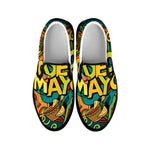 Colorful Cinco de Mayo Print Black Slip On Shoes