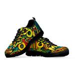 Colorful Cinco de Mayo Print Black Sneakers
