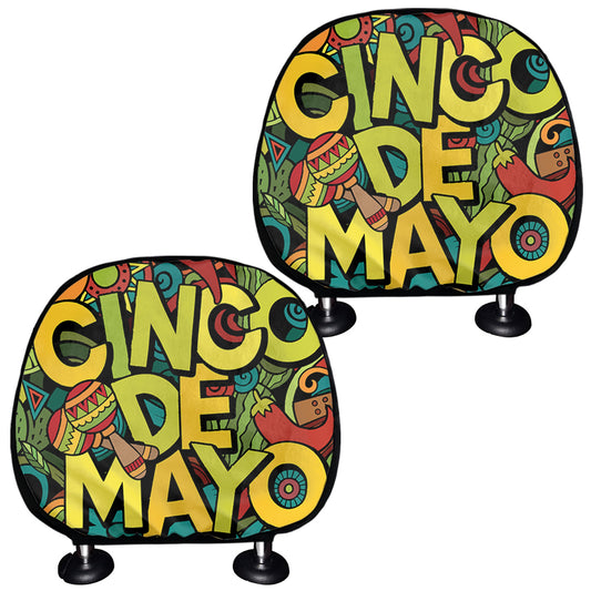 Colorful Cinco de Mayo Print Car Headrest Covers