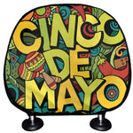 Colorful Cinco de Mayo Print Car Headrest Covers